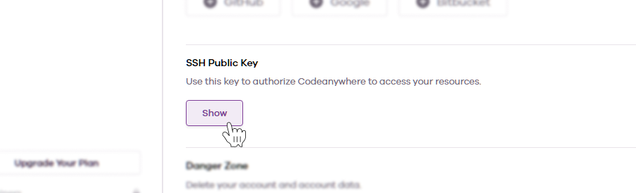 Codeanywhere SSH keys